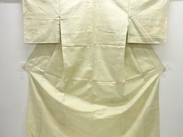 JAPANESE KIMONO / ANTIQUE HITOE KIMONO / SILK / TSUMUGI / WOVEN ABSTRACT PATTERN